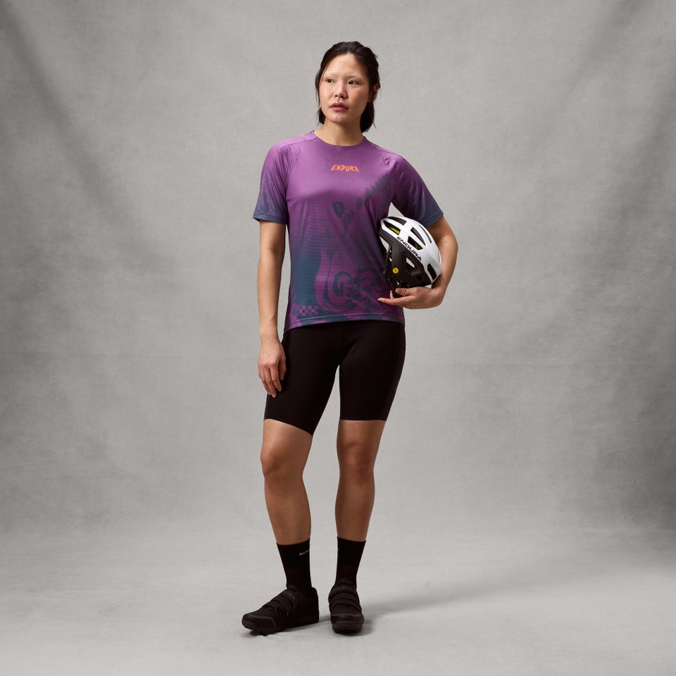 Damen SingleTrack K/A Print T-Shirt - Endura Violett