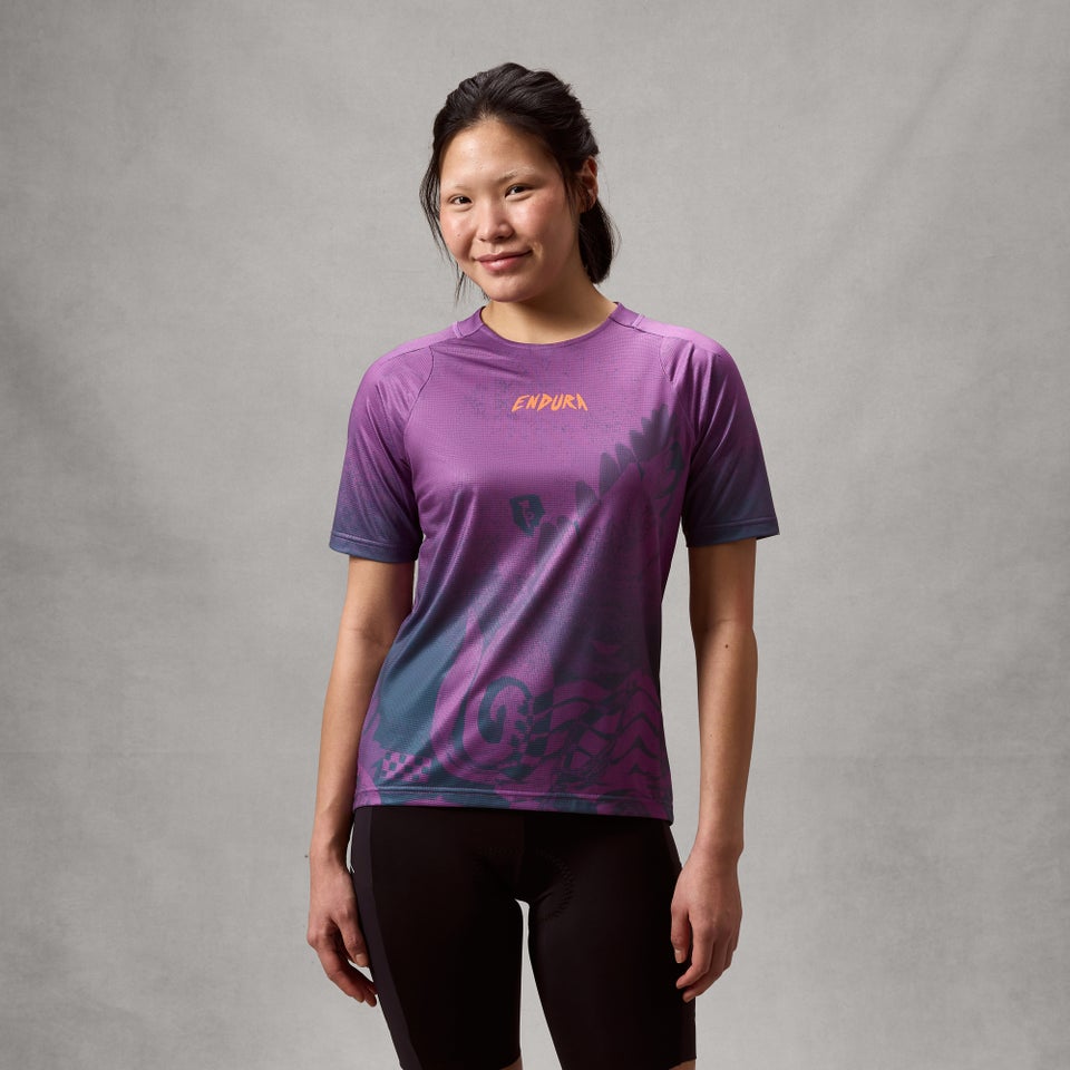 Damen SingleTrack K/A Print T-Shirt - Endura Violett