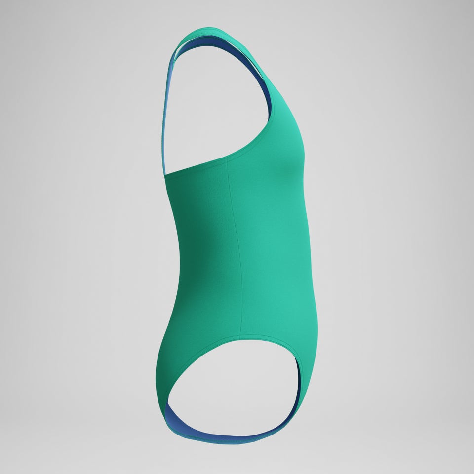 Girls Solid Racerback One Piece Green