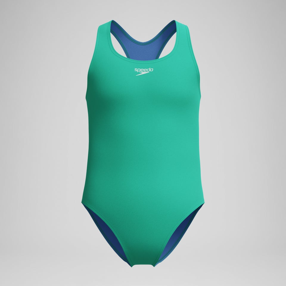 Girls Solid Racerback One Piece Green