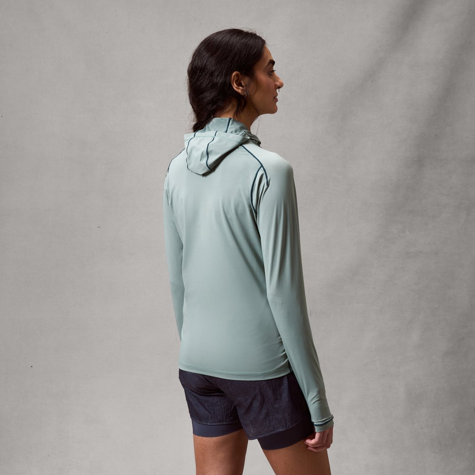 Damen AllTrack Rout Scuba Hoodie - Salbei Grün