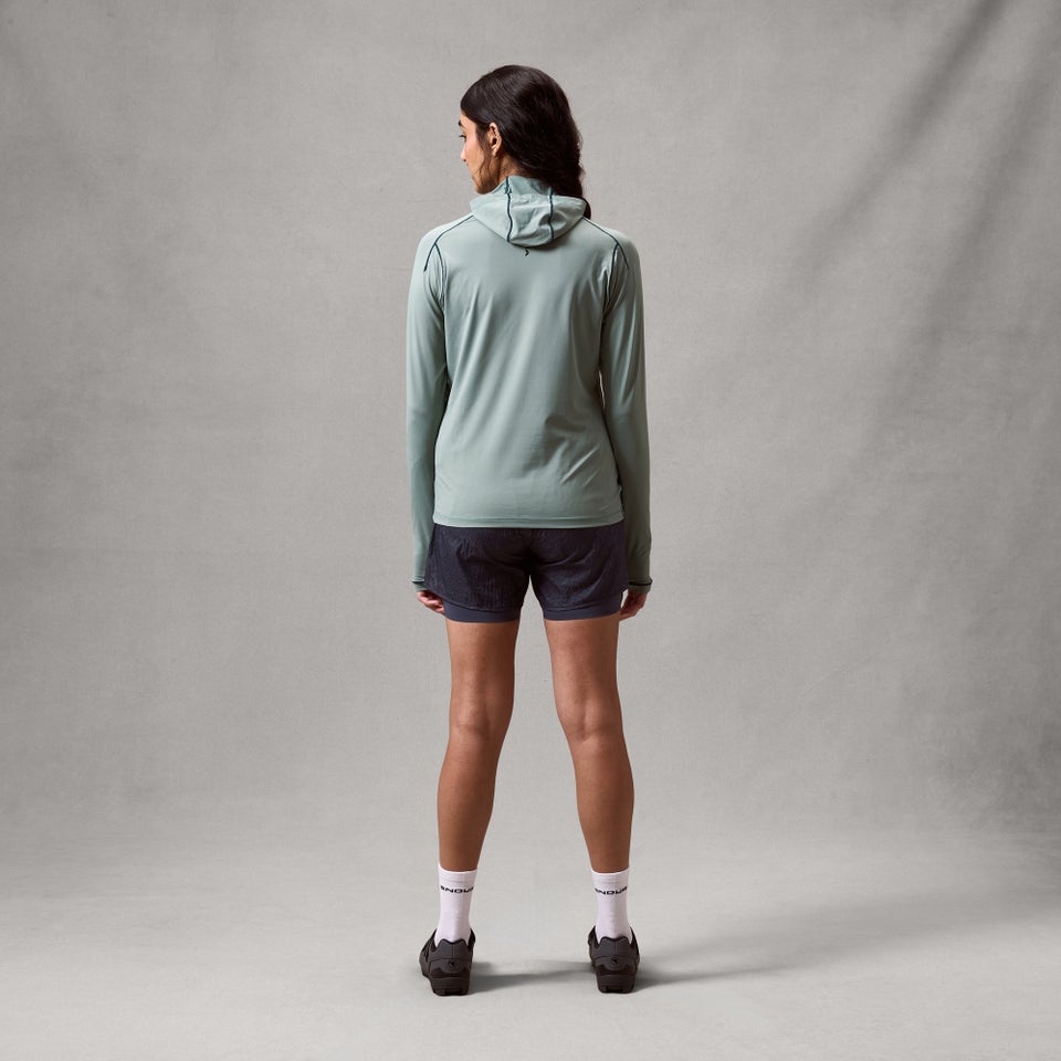 Damen AllTrack Rout Scuba Hoodie - Salbei Grün