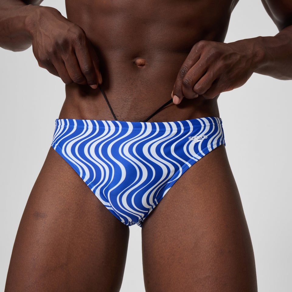 Men's Beachstar Printed 2" Brief Blue/White