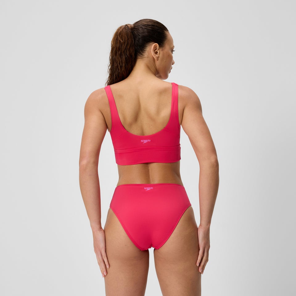 Haut de bikini uni à encolure carrée pour femmes, rubis