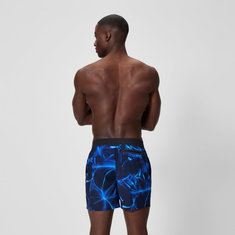 Men's Lookout Printed 16" Swim Shorts Black/Blue