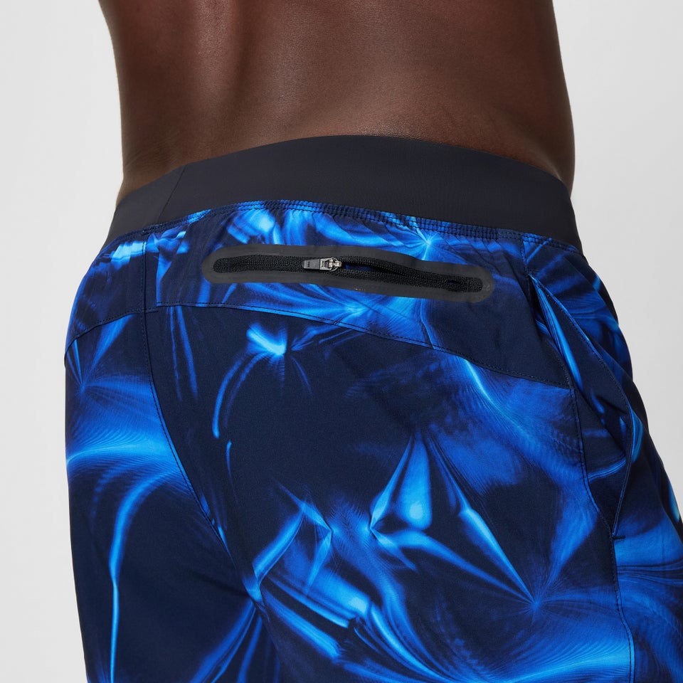 Men's Lookout Printed 16" Swim Shorts Black/Blue