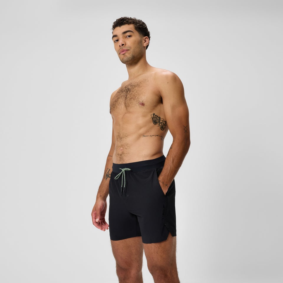 Men's Never Stop Solid 16" Swim Shorts Black