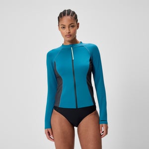 Women's Scuba Flex Long Sleeve Rashguard Blue/Black - 2XL