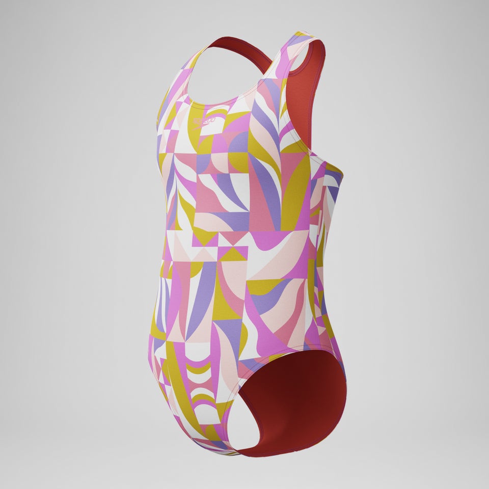 Girls Printed Racerback One Piece Pink