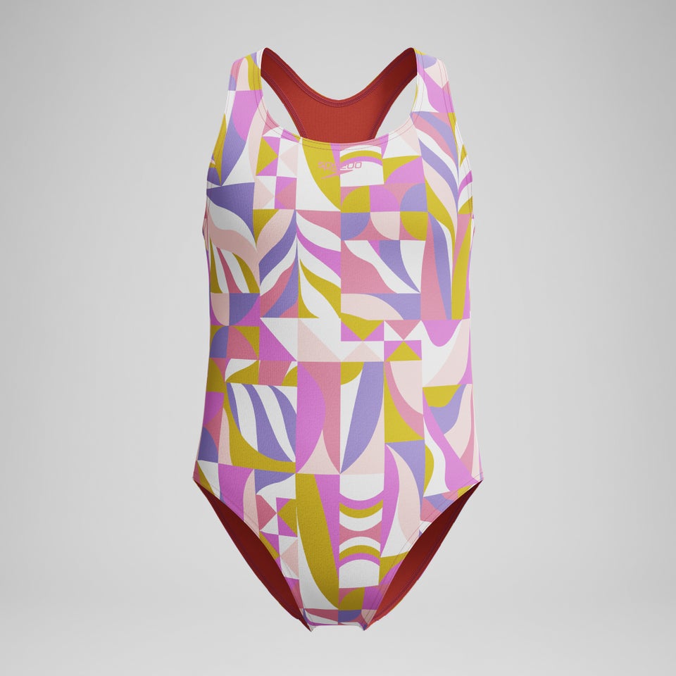 Girls Printed Racerback One Piece Pink