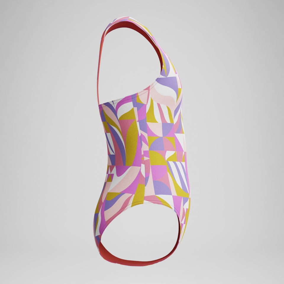 Girls Printed Racerback One Piece Pink