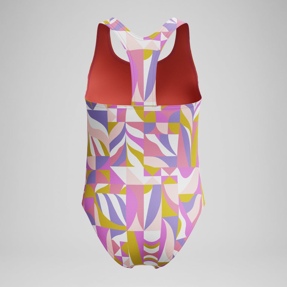 Girls Printed Racerback One Piece Pink