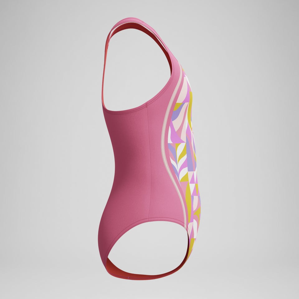 Girls Printed Sport One Piece Pink