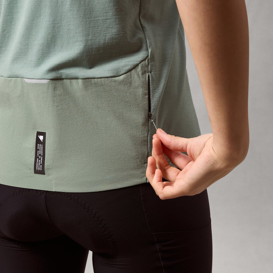 Damen AllTrack Ride K/A Tech T-Shirt - Salbei Grün