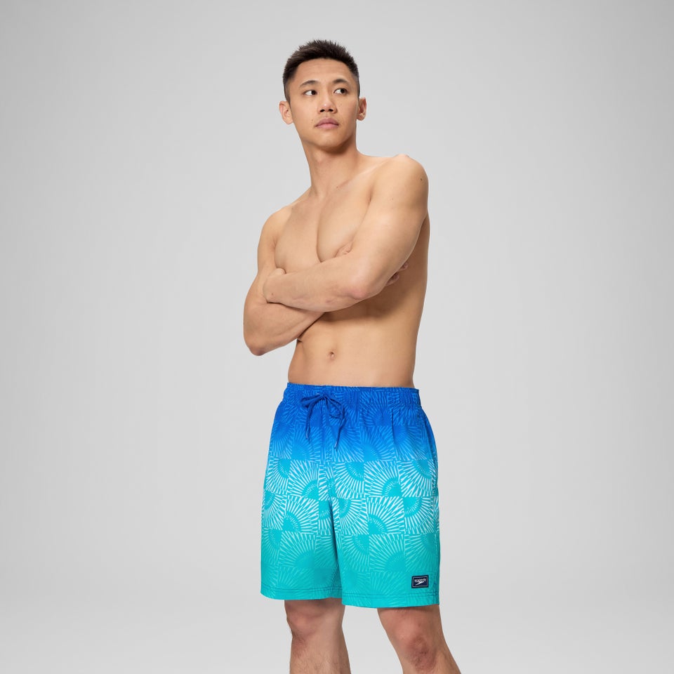Men's Redondo Edge Printed 18" Swim Shorts Blue