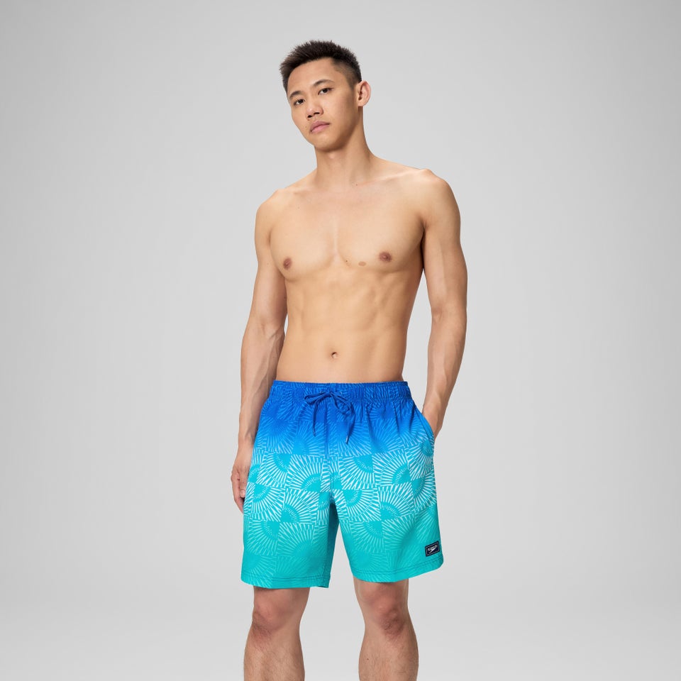 Men's Redondo Edge Printed 18" Swim Shorts Blue