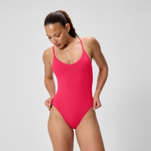 Monopièce uni à dos en V pour femmes, rubis