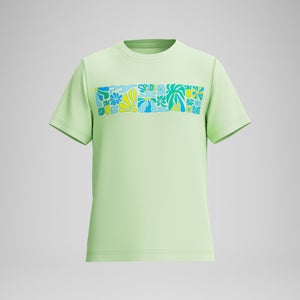 Boys Graphic Short Sleeve Swim Shirt Green