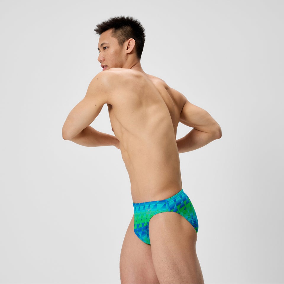 Men's Club Training Printed Brief Green/Blue