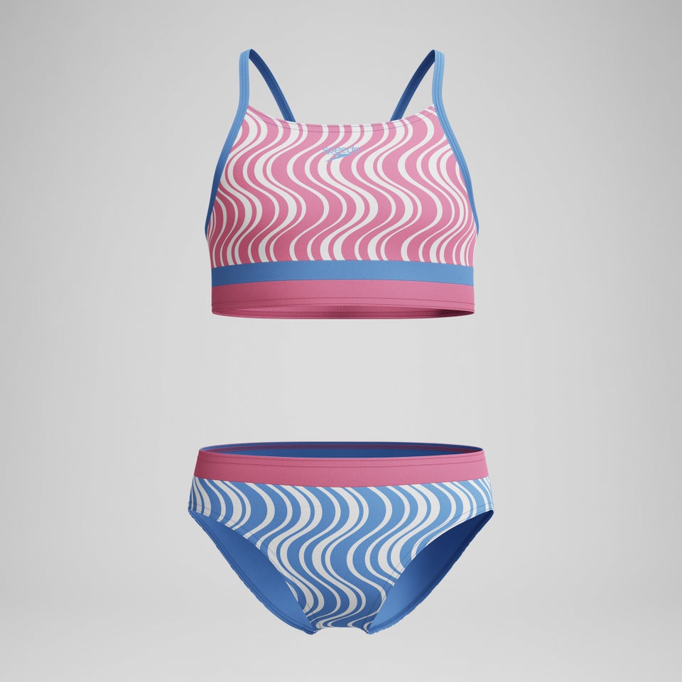 Deux pièces imprimées pour filles, bleu