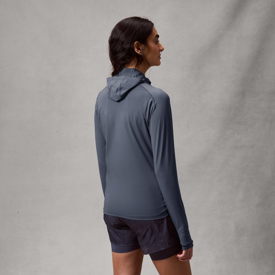 Damen AllTrack Rout Scuba Hoodie - Carbon Grau