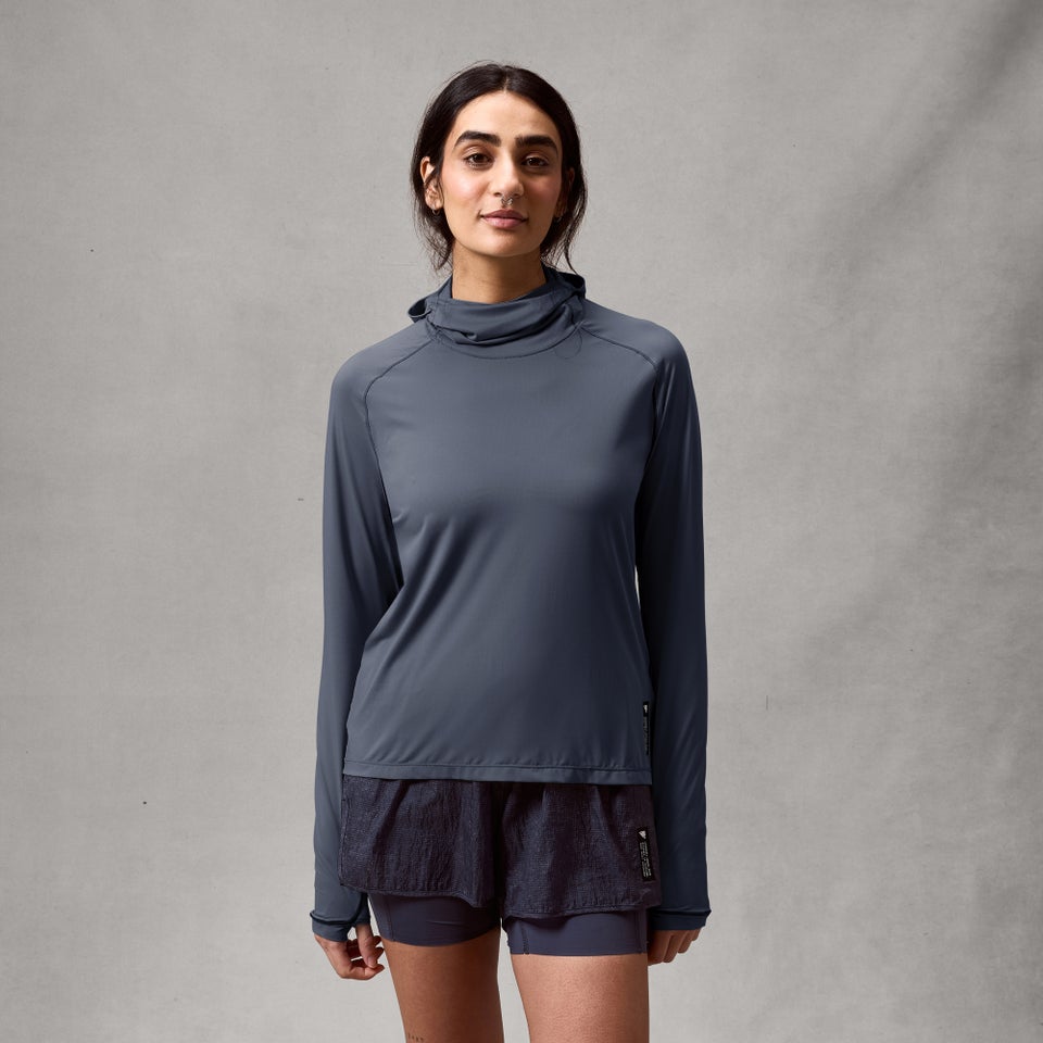 Damen AllTrack Rout Scuba Hoodie - Carbon Grau