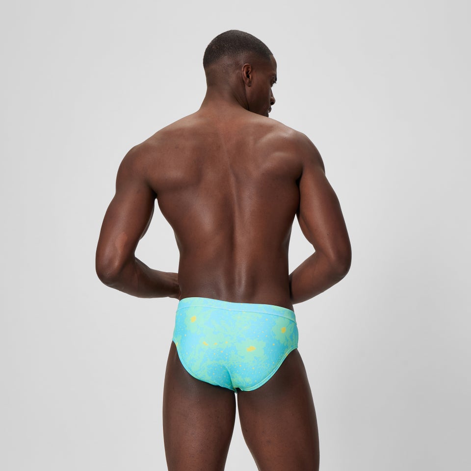 Men's The Speedo Printed 3" Brief Blue/Mint