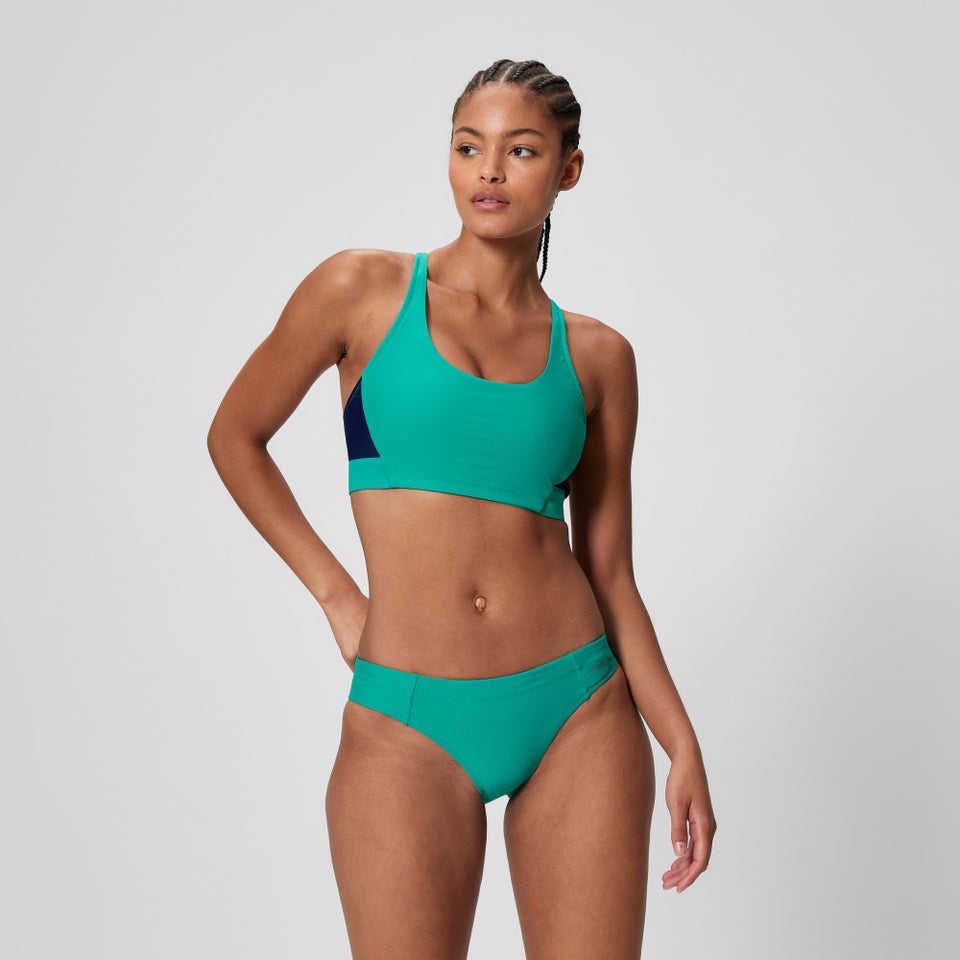 Women's Colorblock Bikini Top Teal/Navy