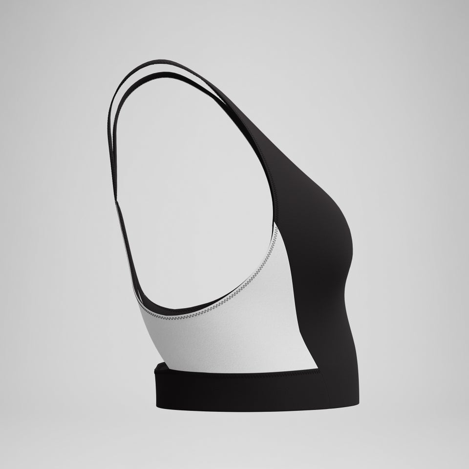 Haut de bikini à blocs de couleurs pour femmes, sarcelle/bleu marine