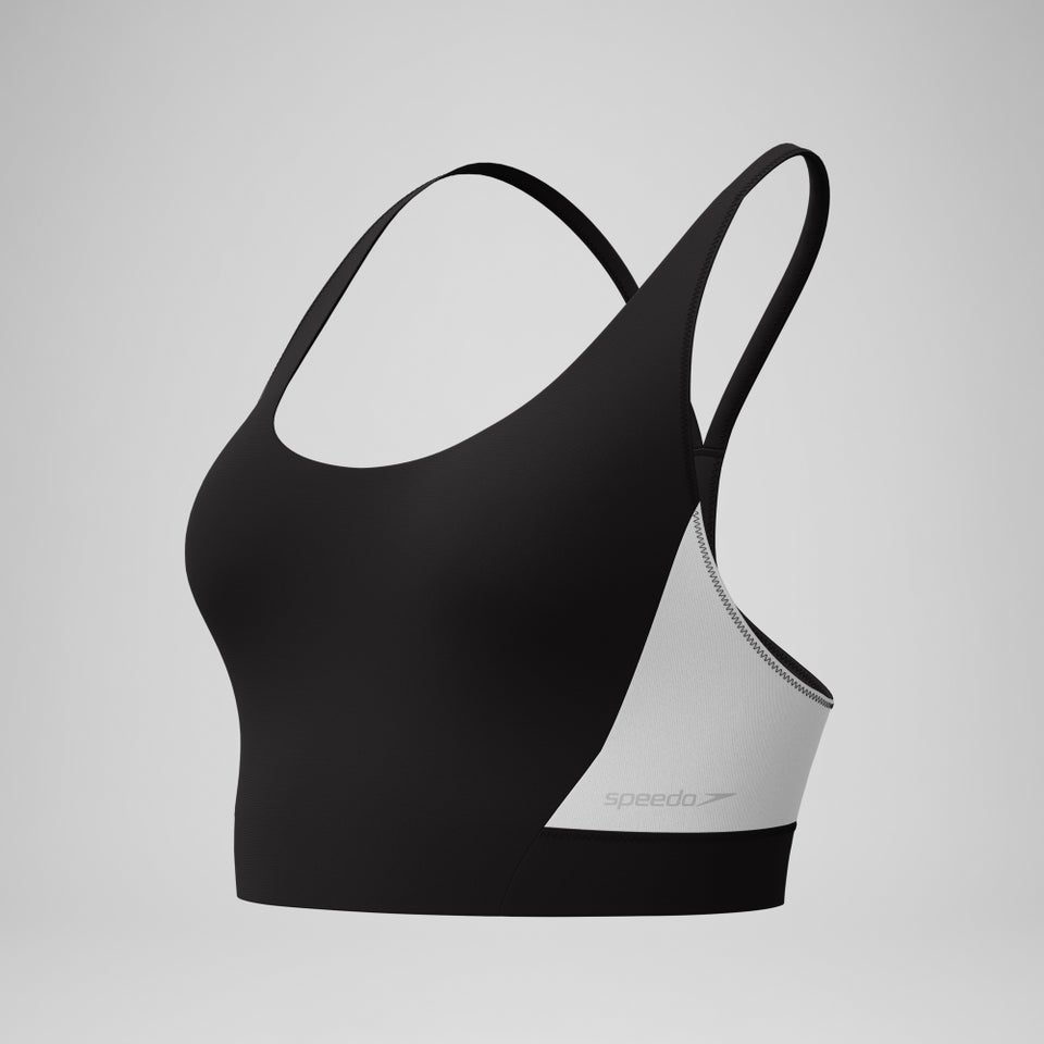 Haut de bikini à blocs de couleurs pour femmes, sarcelle/bleu marine