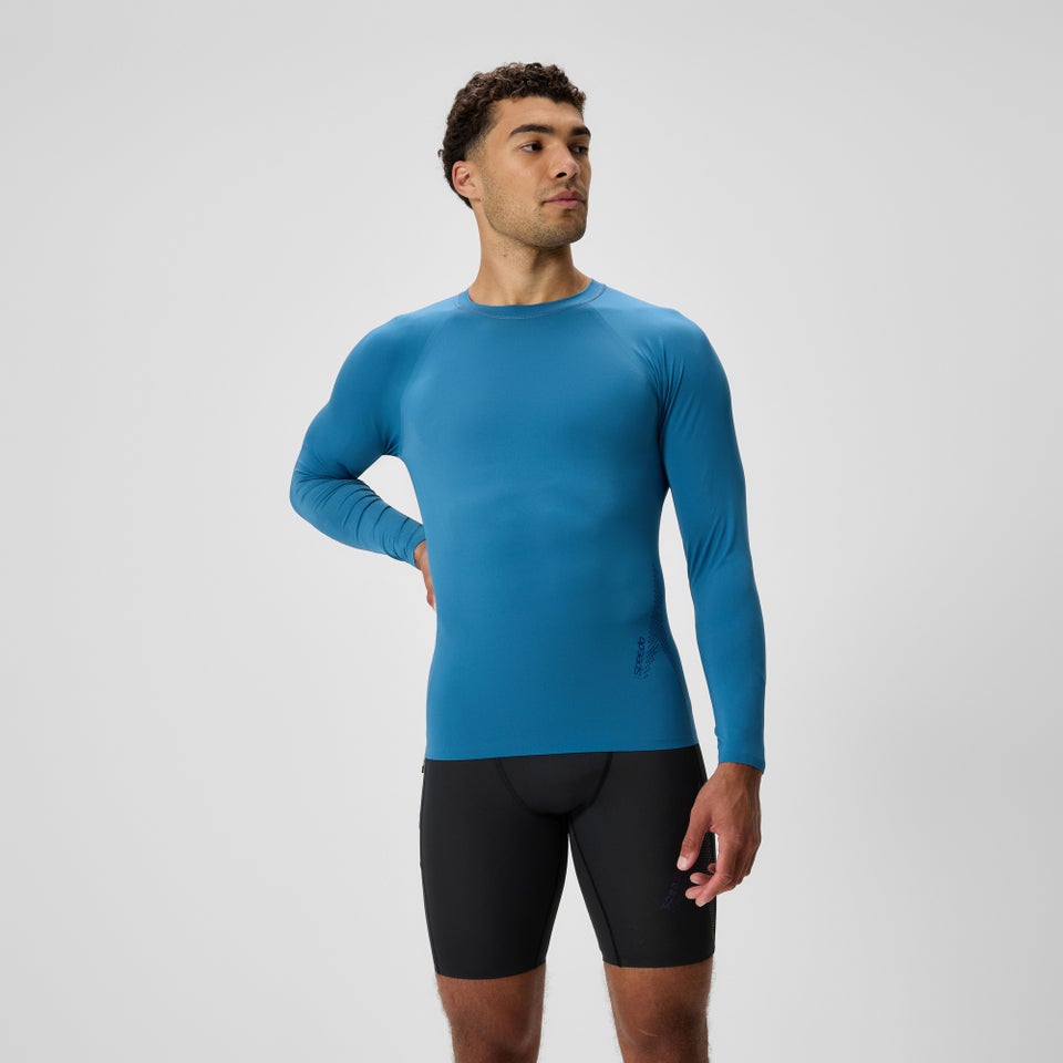 Men's Boom Solid Long Sleeve Rashguard Blue