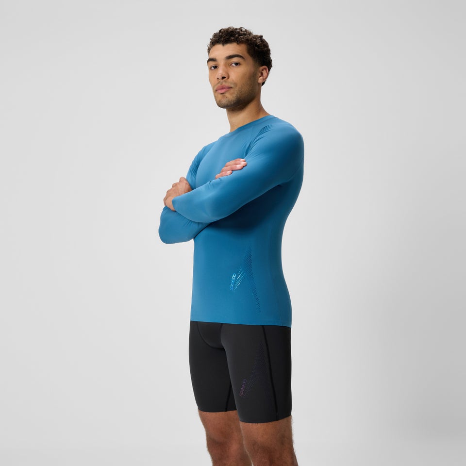 Men's Boom Solid Long Sleeve Rashguard Blue