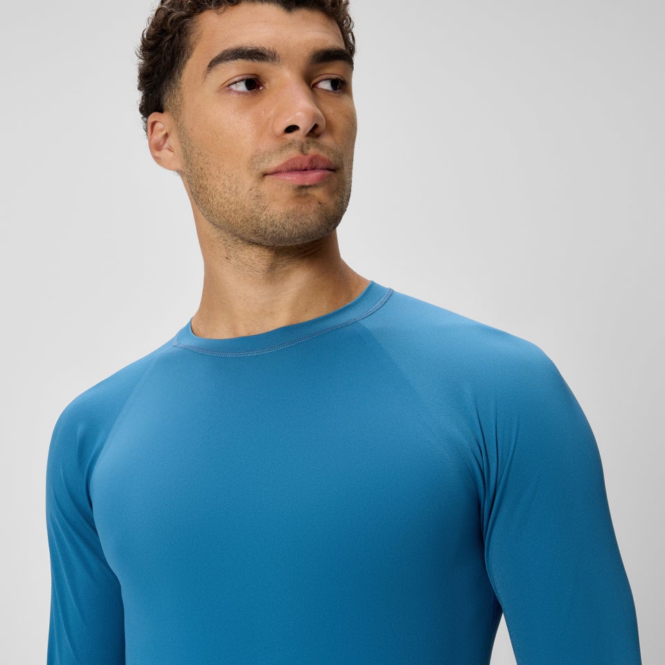Men's Boom Solid Long Sleeve Rashguard Blue
