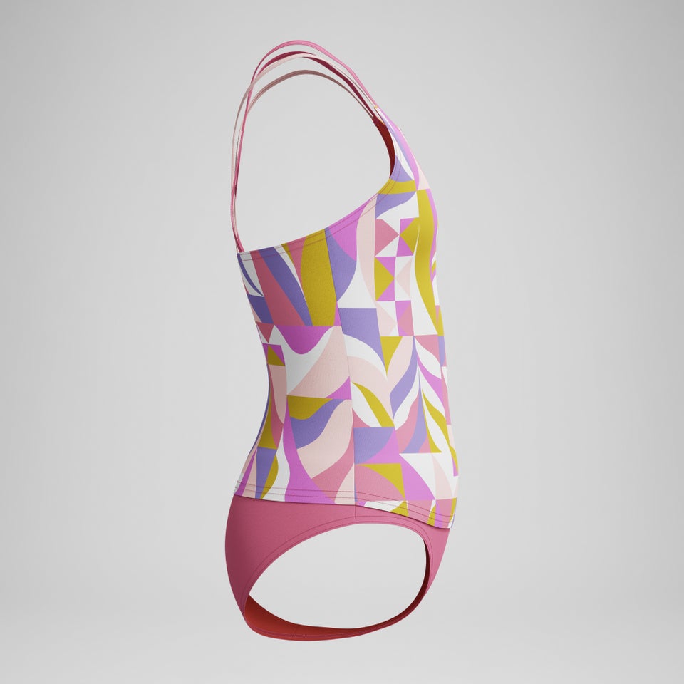 Girls Printed Strappy Two Piece Pink