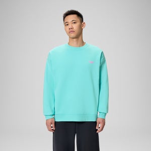 Chandail ras du cou en polaire à logo unisexe, turquoise