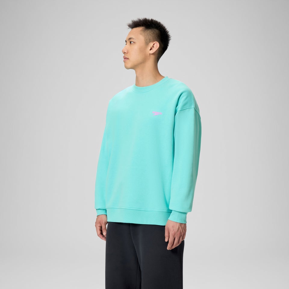 Unisex Logo Fleece Crew Turquoise