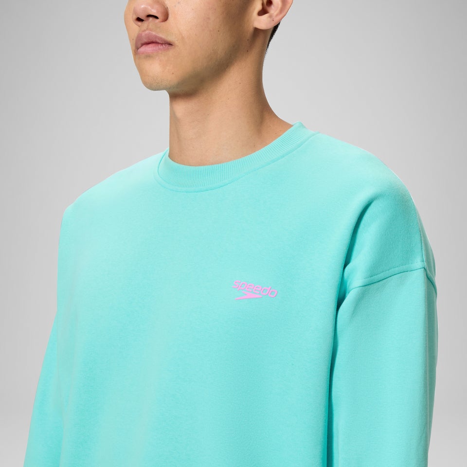 Unisex Logo Fleece Crew Turquoise