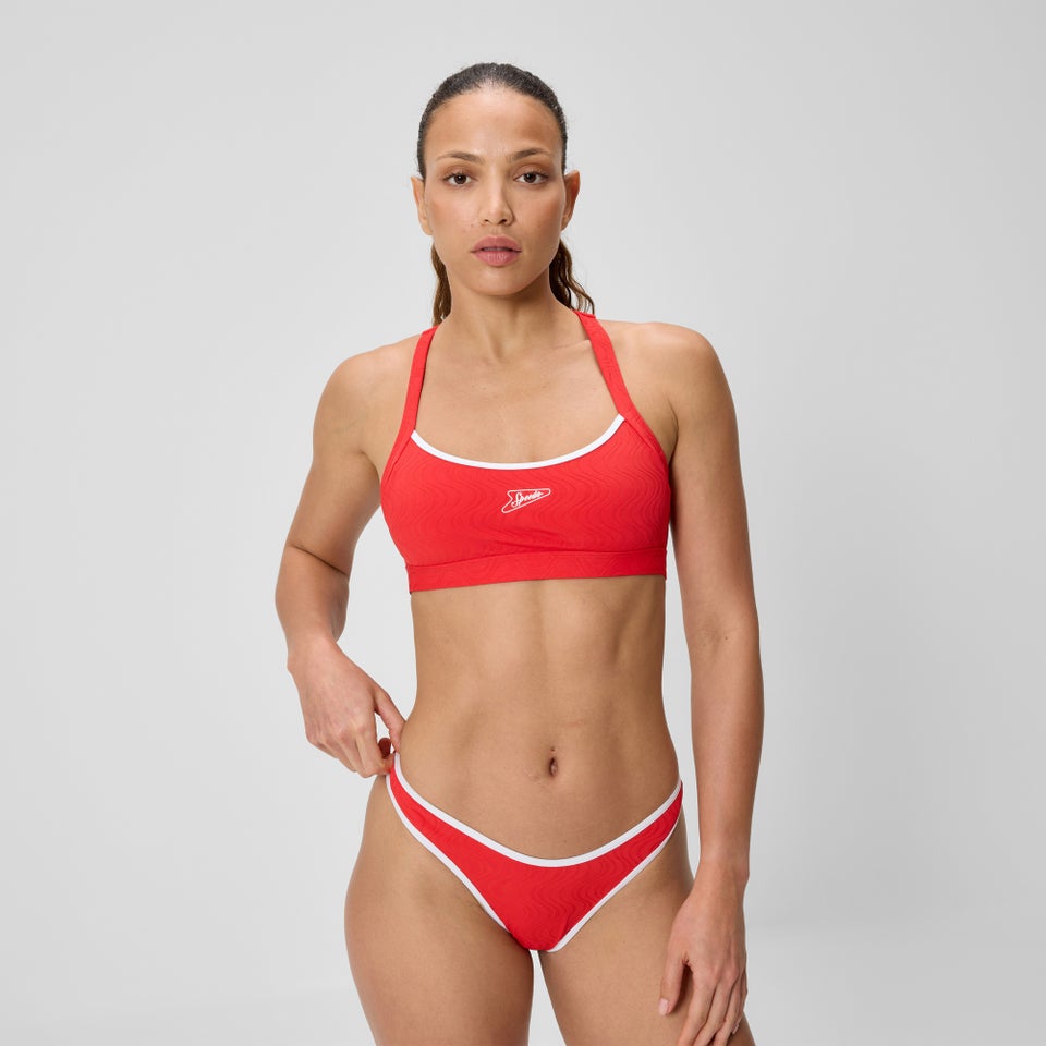 Women's Jetstream Textured Crossback Bikini Top Red/White