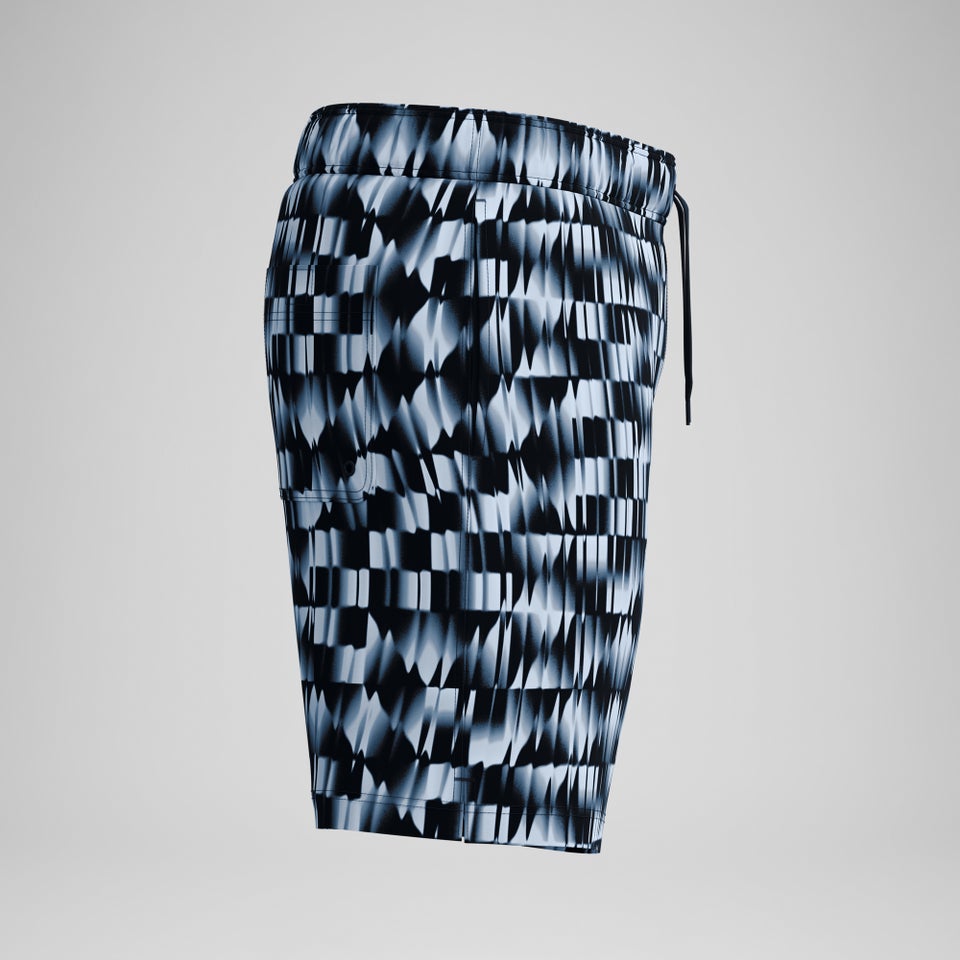 Men's Redondo Printed 18" Swim Shorts Black/Gray