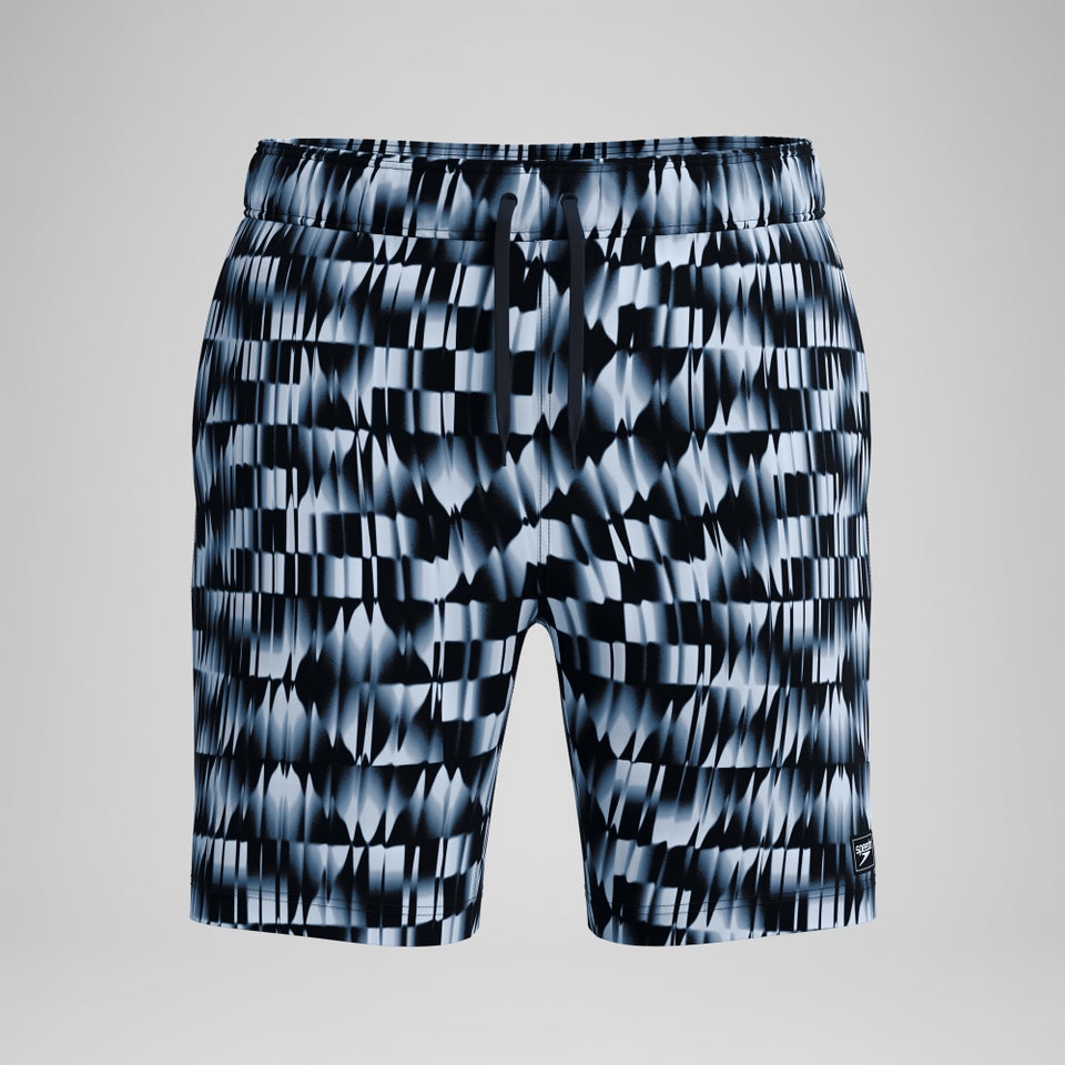Men's Redondo Printed 18" Swim Shorts Black/Gray