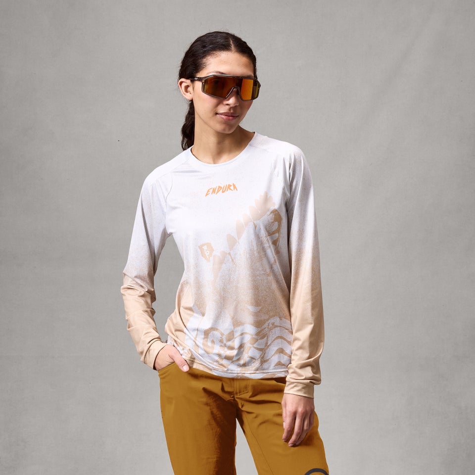 Women's SingleTrack L/S Print Tee  - Aero Blue