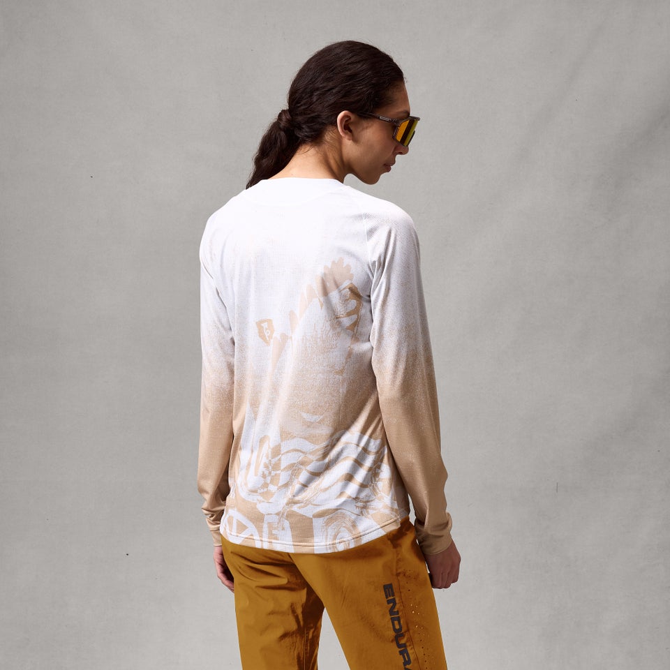 Women's SingleTrack L/S Print Tee  - Aero Blue