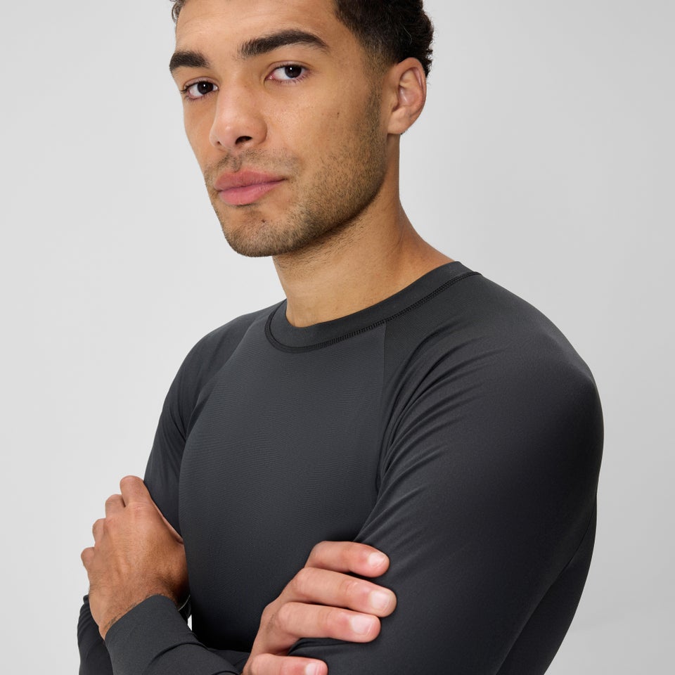 Men's Boom Solid Long Sleeve Rashguard Black