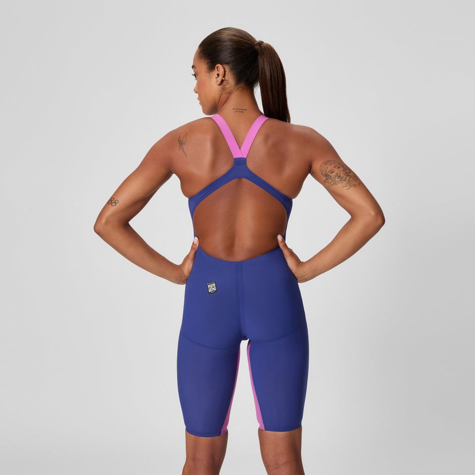 Women's Fastskin LZR Pure Valor 2.0 Openback Kneeskin Navy/Purple