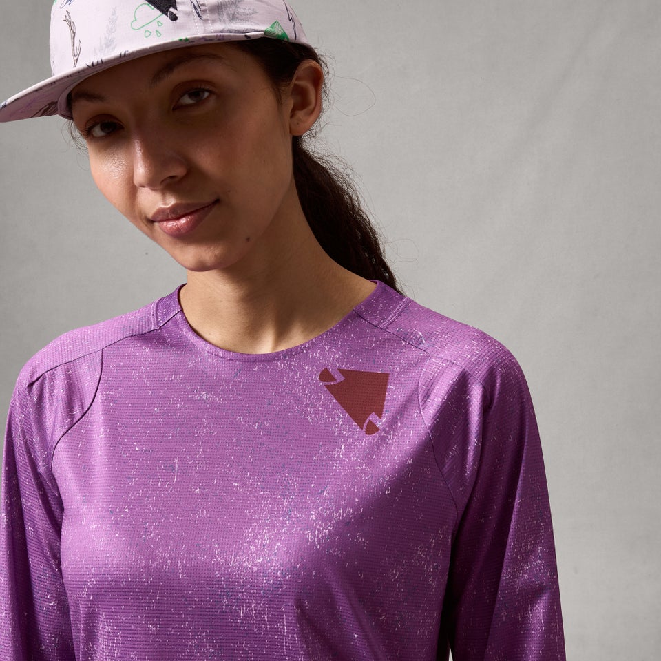Women's SingleTrack L/S Print Tee - Endura Purple