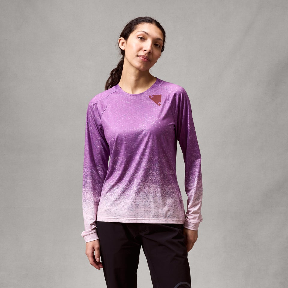 Women's SingleTrack L/S Print Tee  - Endura Purple