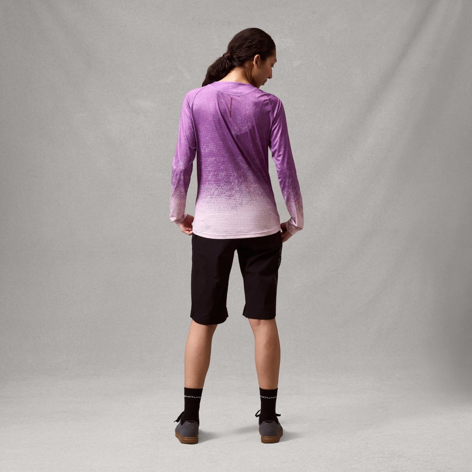 Women's SingleTrack L/S Print Tee - Endura Purple