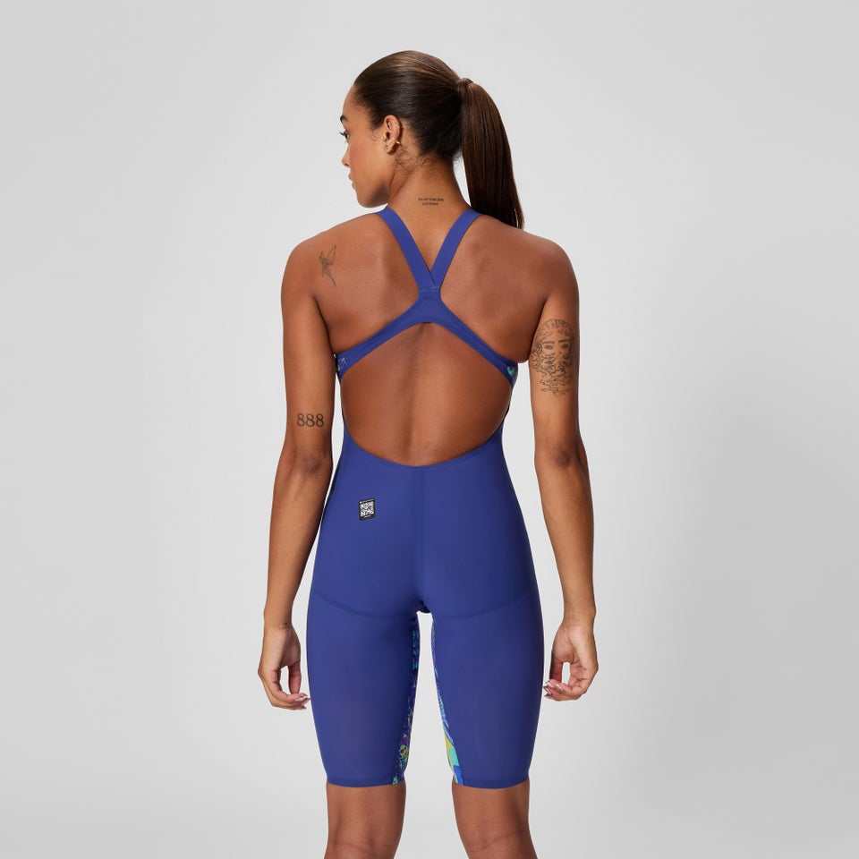 Women's Fastskin LZR Pure Valor 2.0 Openback Kneeskin Blue/Navy