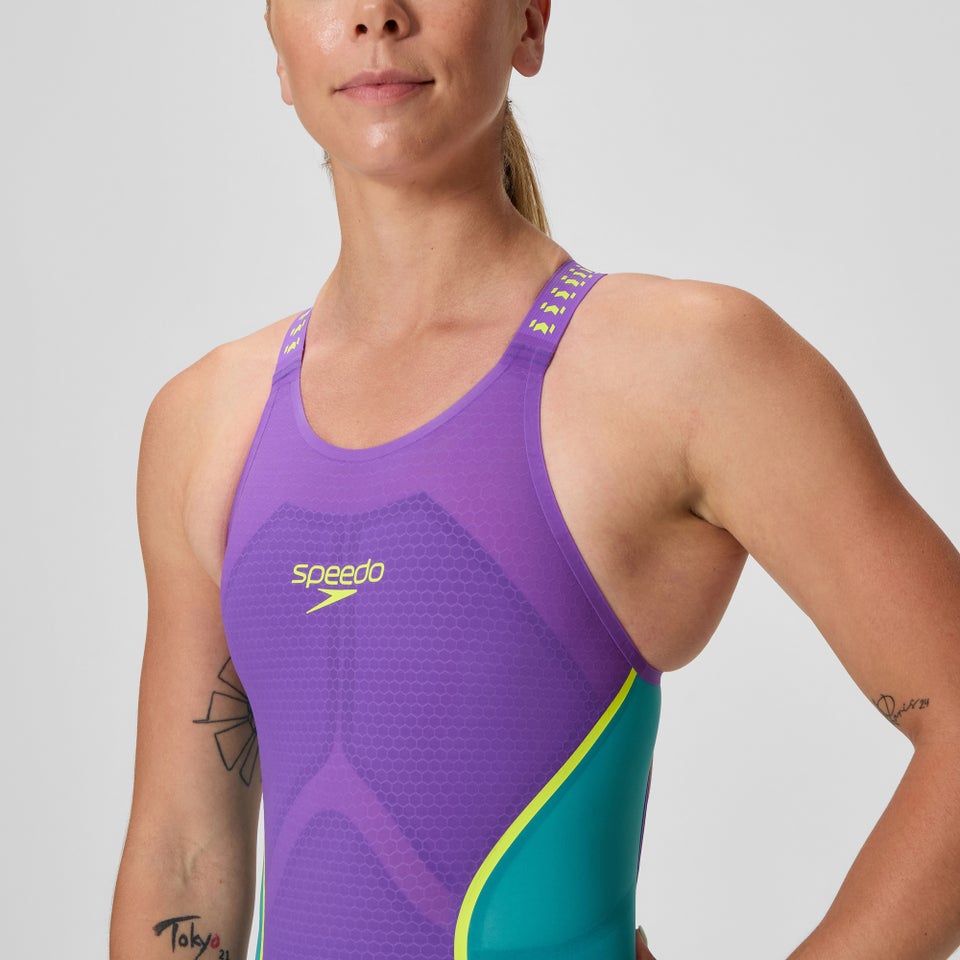 Women's Fastskin LZR Pure Intent 2.0 Openback Kneeskin Purple/Blue