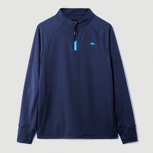 Langärmeliges T-Shirt Musica mit 1/4-Reißverschluss für Herren Marineblau